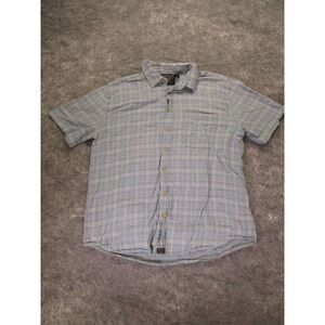 Smiths Workwear Shirt Mens XL blue plaid short sleeve lightweight comfort